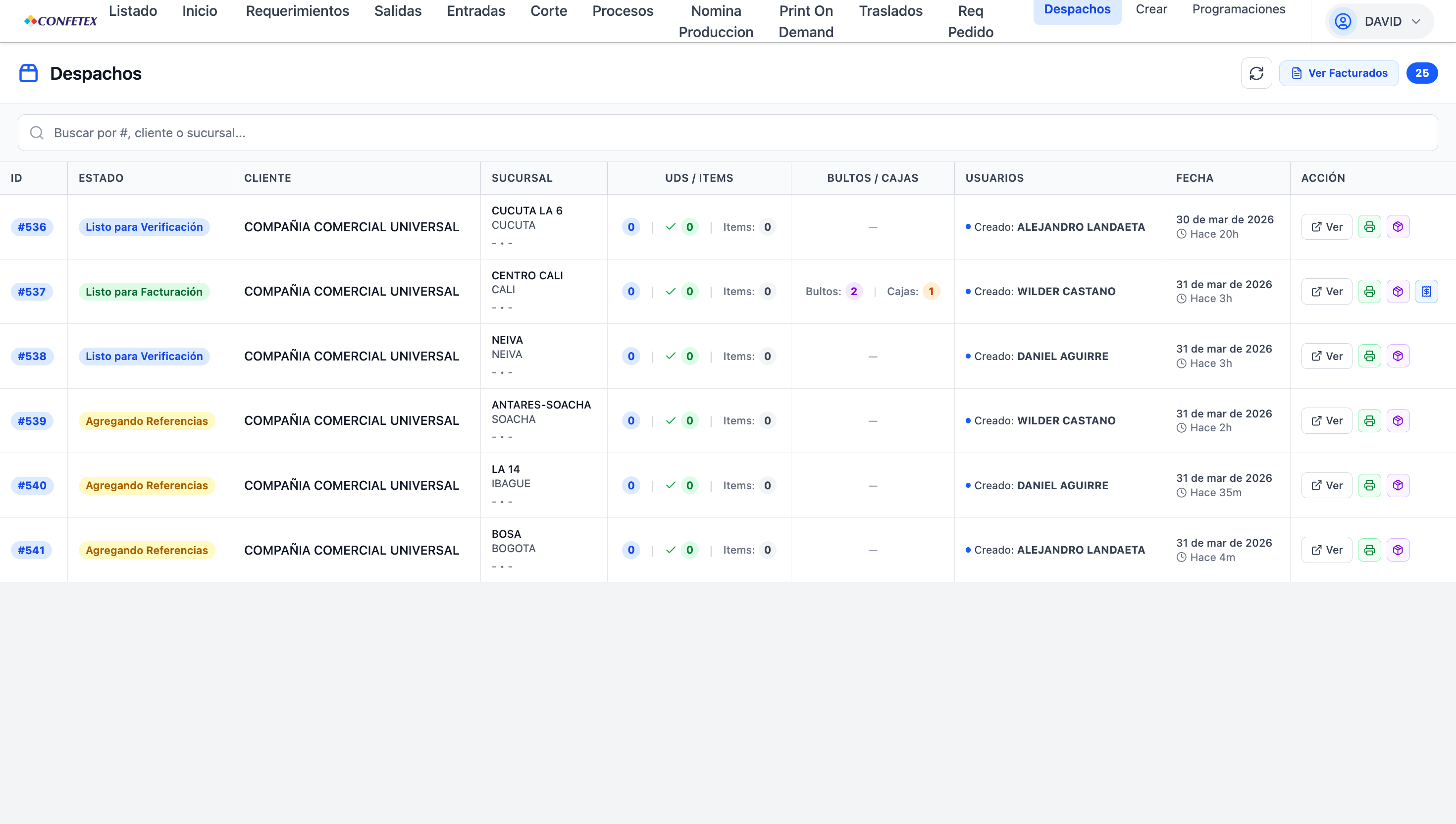 Invoicing and dispatch module